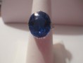 Kashmir AAA created sapphire with CZ accents set in sterling silver